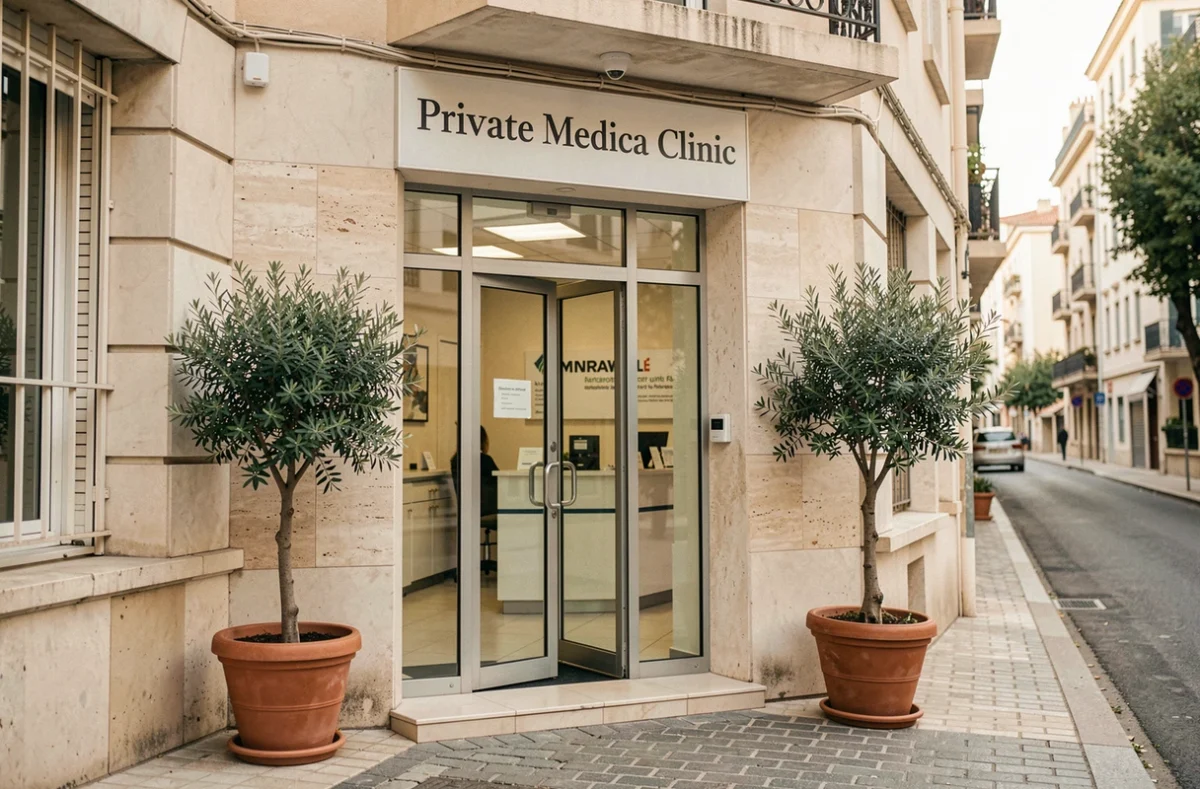 Entrée de la Clinique Monticelli-Vélodrome à Marseille 8e, établissement privé proposant des soins ophtalmologiques