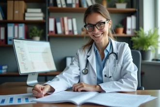 Hématologue féminine consultant des recommandations médicales 2026 sur le TCMH bas et les résultats d'analyses sanguines