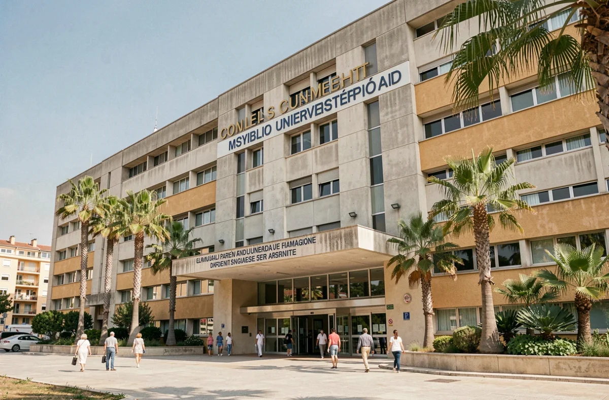 Façade extérieure de l'Hôpital de la Timone à Marseille 5e, grand établissement hospitalier universitaire