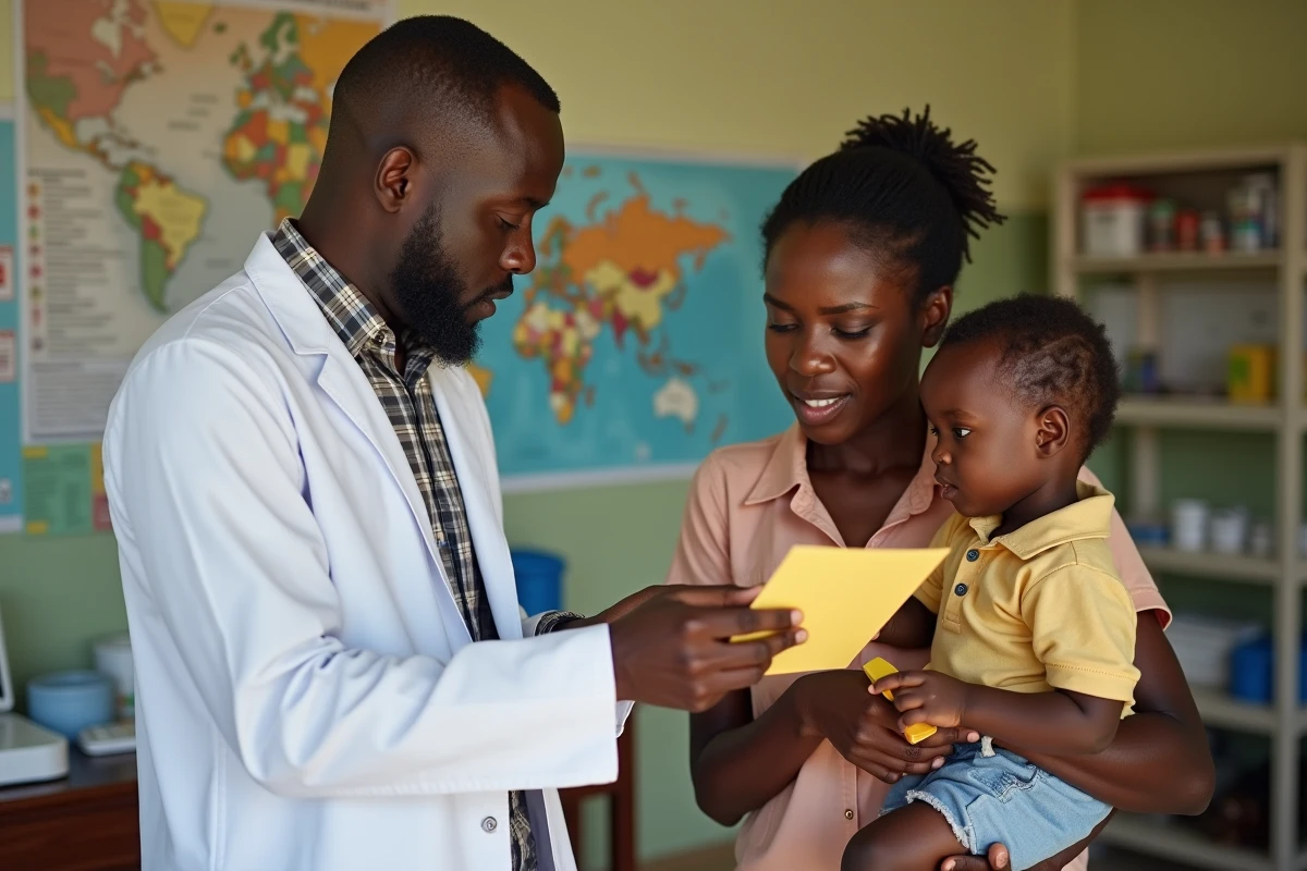 Medecin africain explique la fièvre jaune à une mère