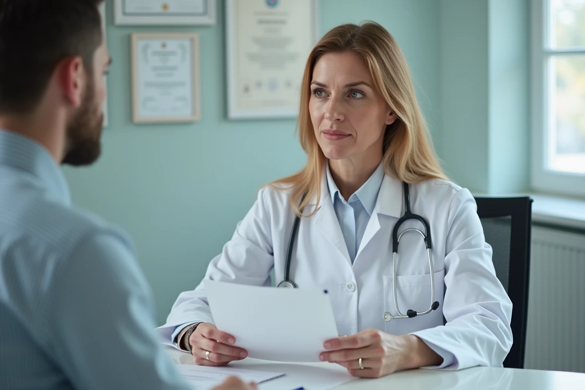 Médecin femme en consultation dans un cabinet moderne